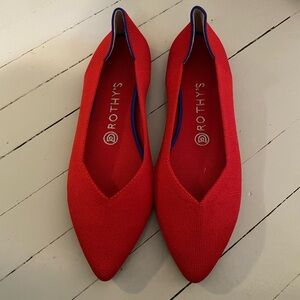 Red Rothy’s pointed toe flats